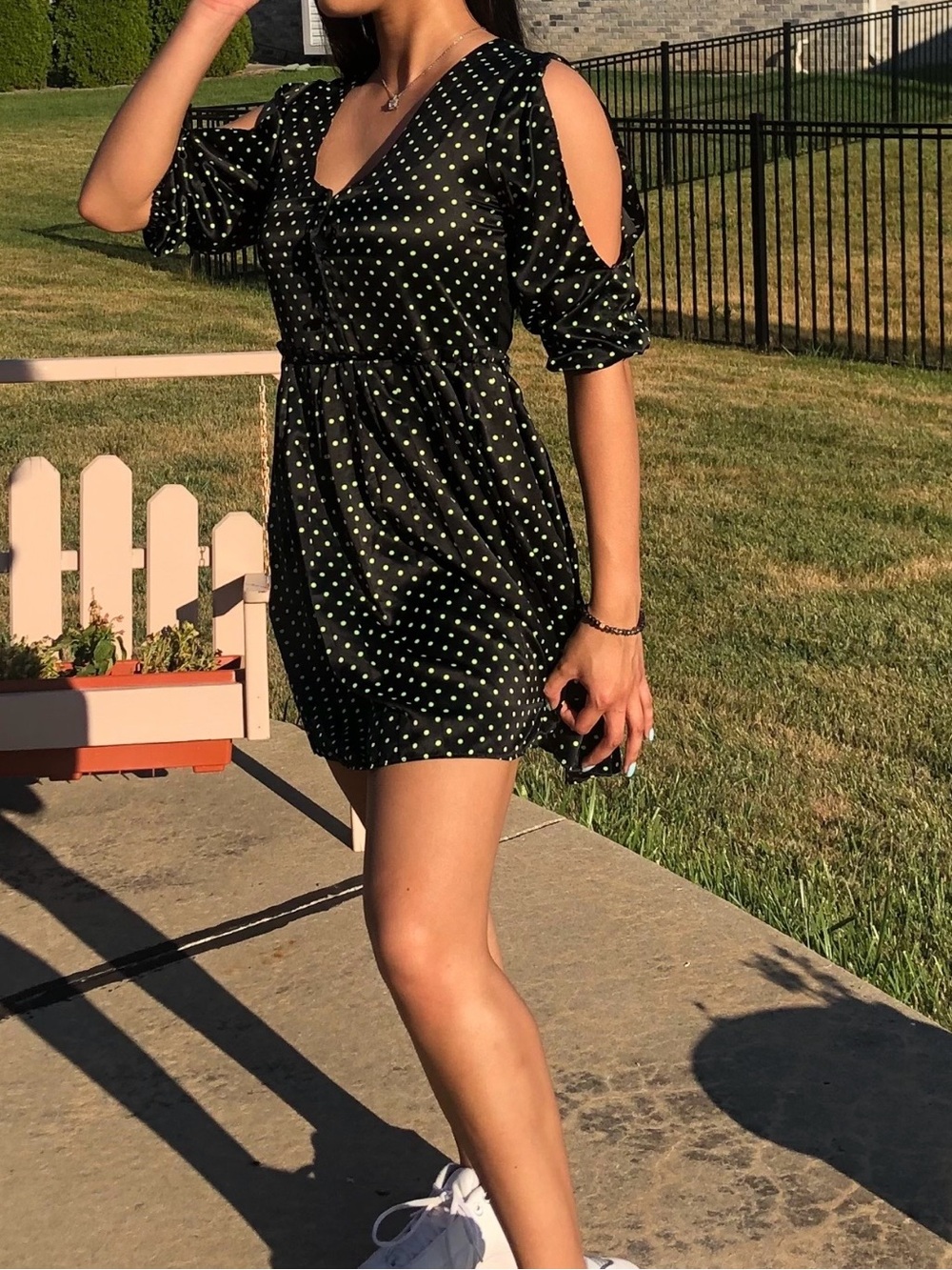 Polka Dot Satin Mini Dress